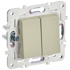 SKANDY Выключатель 2-клавишный 10А SK-V04B бежевый IEK