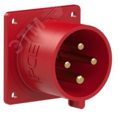 Вилка встраиваемая 32А/400V/3P+E/IP44, фланец     70x70 PCE 624-6