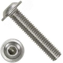 Винт с полукруглой головкой с фланцем, внутренний шестигранник ИСО 7380-2 А2 M 6X25/25 BEST-Крепёж I00738002A02060025FH