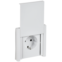 FORTE&PIANO Розетка 1-местная с заземлением с защитными шторками и крышкой безвинтовое крепление 16А IP44 FP219 белый IEK