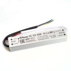 Драйвер светодиодный LED 40w 12v IP67 FERON 48054