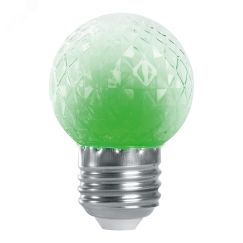 Лампа светодиодная LED 1вт Е27 строб зеленый шар FERON 38209