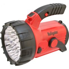 Фонарь светодиодный NPT-SP06-ACCU 23+18+4LED аккумуляторный прожектор пластик Navigator Group 18640