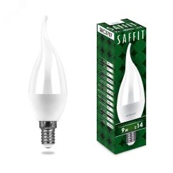 Лампа светодиодная LED 9вт Е14 дневной матовая свеча на ветру FERON 55173