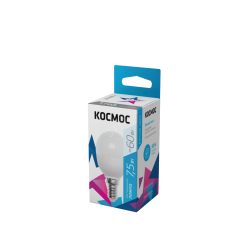 Лампа светодиодная LED 7.5Вт Шар 220В Е14 D45х82 4500К белый 600 лм КОСМОС LkecLED7.5wGL45E1445