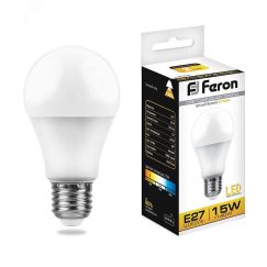 Лампа светодиодная LED 15вт Е27 теплый FERON 25628