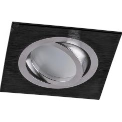 Светильник ИВО-50w G5.3 поворотный квадратный черный-хром FERON 32638