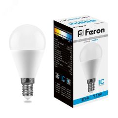 Лампа светодиодная LED 11вт Е14 дневной матовый шар FERON 25948