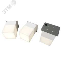 Светодиодный светильник RVE-LBX-LUMO60-PLAZA7510-3-GR (Квадрат Грильято 3шт 65х65х100мм 14Вт встраиваемый 4000K Белый) RVElektro RVE00003296