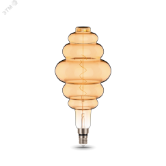 Лампа светодиодная филаментная LED 6 Вт 420 лм 2400К AC185-265В E27 Honeycomb теплая золотистая колба Black Filament Gauss Gauss 158802006