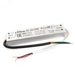 Драйвер светодиодный LED 20w 12v IP67 FERON 48052