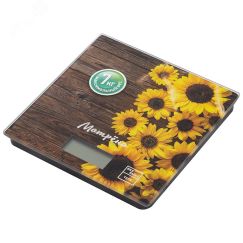 Весы кухонные электронные MA-033 до 7 кг, рисунок ''Подсолнухи'' Матрена 101234