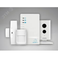 Комплект беспроводной GSM сигнализации с видеонаблюдением для квартиры, загородного дома и офиса с видеоподтверждением, состав комплекта: контроллер, датчик движения, датчик открытия двери, wi-fi-камера. Теко Security Hub с видеокамерой