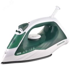 Утюг HS-4008 на 2200 Вт, подошва - тефлоновая, цвет бело-зеленый HomeStar 105375