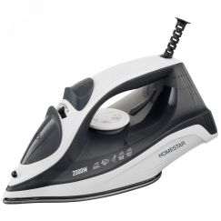 Утюг HS-4009 на 2200 Вт, подошва - керамическая, цвет бело-черный HomeStar 105376