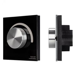 Панель SMART-P99-DIM-G-IN Black (230V, 1.5A, 0/1-10V, Rotary, 2.4G) (ARL, Стекло) Arlight 028433