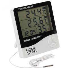 Термометр-гигрометр цифровой, с выносным датчиком HS-0109 HomeStar 104304