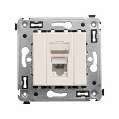 Компьютерная розетка RJ-45 в стену, кат.5e одинарная, &quot;Avanti&quot;,&quot;Ванильная дымка&quot;