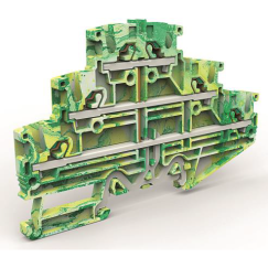 Трехуровневая клемма на 2,5 кв.мм с заземлением (замена на VPR-2.5-3L-PE-YG)