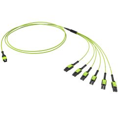 Оптическая разветвительная сборка 12ОВ 50/125 OM5, 1xMTP PRO(12)/6хLC Duplex Uniboot, 5м (предустановленная конфигурация: MTP Male , тип полярности - прямая (Tx-->Rx)