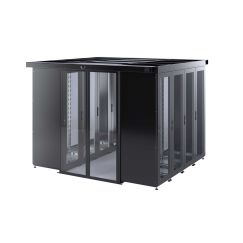 Холодный коридор, шириной 1200мм, высотой 2120, глубиной шкафов 800мм и глубиной коридора 1,7 м, с автоматическими дверями, и задней панелью