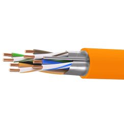 Кабель витая пара кат. 5E экранированный F/UTP, 4 пары, нг(А)-HF, цветвнешней оболочки оранжевый коробка 305 м