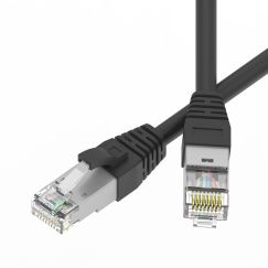 Патч-корд экранированный SLIM CAT6A S/FTP 4х2, 28 AWG, LSZH, чёрный, 3м