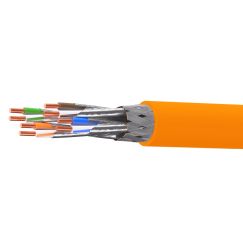 Кабель витая пара кат. 6А экранированный S/FTP, 4 пары, нг(А)-HF, цвет внешней оболочки оранжевый, бухта 500 м
