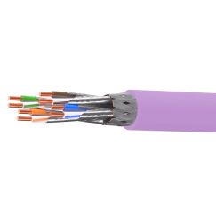 Кабель витая пара кат. 6А экранированный S/FTP, 4 пары, нг(А)-HF, цвет внешней оболочки фиолетовый, бухта 500 м