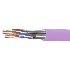 Кабель витая пара кат. 6А экранированный F/FTP, 4 пары, нг(А)-HF, цвет внешней оболочки фиолетовый, бухта 500 м