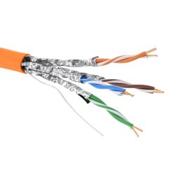 Кабель витая пара кат. 6А экранированный U/FTP, 4 пары, нг(А)-LSLTx, цвет внешней оболочки оранжевый, бухта 500 м