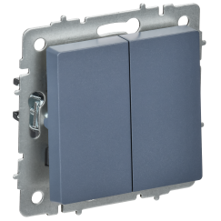 BRITE Выключатель 2-клавишный перекрестный 10А ВС10-2-3-БрМ маренго IEK