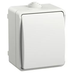 FORS Выключатель 1-клавишный проходной для открытой установки 10А IP54 ВС20-1-0-ФБ белый IEK