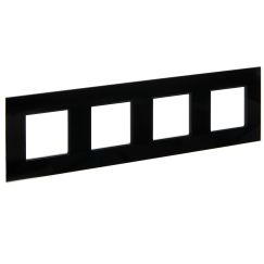 SKANDY Рамка 4-местная SK-F24Bl стекло черный IEK