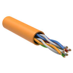 ITK Витая пара U/UTP кат.5E 4х2х24AWG solid LSZH нг(А)-HF оранжевый (305м) РФ/Т