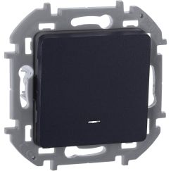 INSPIRIA Выключатель 1-клавишный проходной с подсветкой/индикацией 10А безвинтовое крепление антрацит