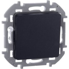 INSPIRIA Выключатель 1-клавишный проходной 10А безвинтовое крепление антрацит
