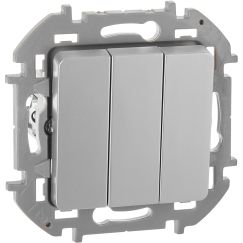 INSPIRIA Выключатель 3-клавишный 10А алюминий