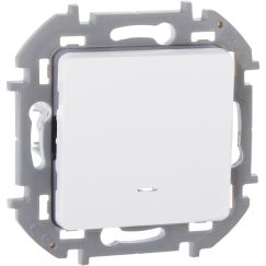 INSPIRIA Выключатель 1-клавишный с подсветкой/индикацией 10А безвинтовое крепление белый