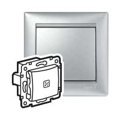 VALENA DIY Выключатель 1-клавишный с подсветкой схема 1L 10А безвинтовое крепление алюминий