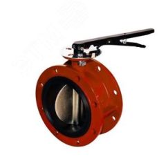Затвор дисковый поворотный фланцевый для систем пожаротушения 021F DN 50 чугун с рукояткой PN16 DENDOR CFLN21F00500