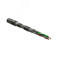 Кабель для сетей Industrial Ethernet. категория 6. 4x2x23 AWG. многопроволочные жилы (patch). S/FTP. бронированный. SHF1/SHF2. черный Hyperline ISFTP4-C6-P23/7-ARM/W-SHF1/SHF2-BK