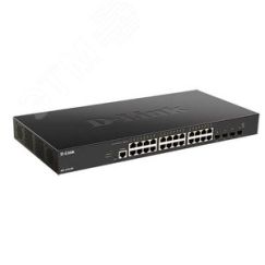 Коммутатор настраиваемый L2 28 портов, 24хRJ45 10 Гб/с, 4хSFP28 D-Link DXS-1210-28T/A1A
