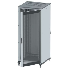 Разобранный 19&quot; IT-CQE 24U 600х1200х600, двери стекло + сплошная, RAL7011/7035