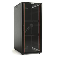 Шкаф напольный 19-дюймовый 42U 2055x800х1200 мм (ВхШхГ) передняя стеклянная дверь со стальными перфорированными боковинами задняя дверь сплошная ручка Hyperline TTB-4282-AS-RAL9004