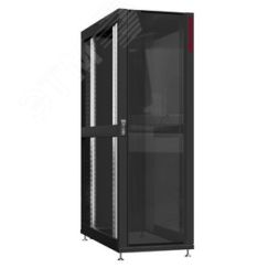 Шкаф серверный 48U 800х1070 передняя дверь: стекло IP41. задняя дверь: одностворчатая глухой металл IP51. боковые панели: без. цвет: черный RAL9005  SYSMATRIX NS 8148.9120