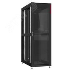 Шкаф серверный 45U 800х1070 передняя дверь: стекло IP41. задняя дверь: двустворчатая глухой металл IP51. боковые панели: без. цвет: черный RAL9005  SYSMATRIX NS 8145.9150