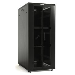 Шкаф напольный 19-дюймовый 42U 2055x800х800мм передняя и задняя распашные перфорированные двери (75%) ручка с замком крыша нового типа черный (RAL 900 Hyperline TTB-4288-DD-RAL9004