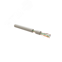 Кабель витая пара. неэкранированная U/UTP. категория 6. 4 пары (23 AWG). одножильный (solid). с разделителем. нг(А)-LSLTx. внутренний. Серый Hyperline UUTP4R-C6-S23-IN-LSLTX-GY-305
