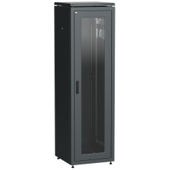 ITK LINEA N Шкаф сетевой 19" 47U 600х600мм стеклянная передняя дверь задняя металлическая черный